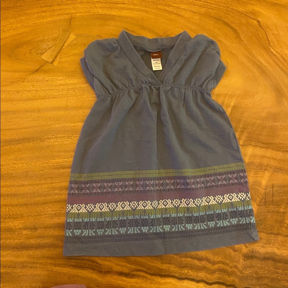 Tea Collection Soft Blue Cotton baby dress